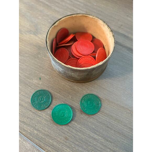 Lot of About 30 Red and 3 Green Missouri Sales Tax Tokens Great Depression - Picture 1 of 4